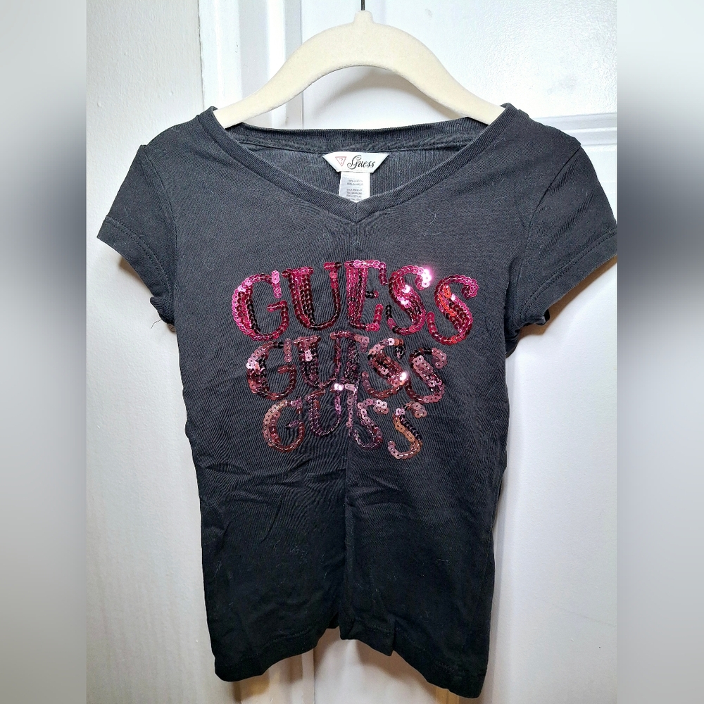 Guess Sequined Logo Short Sleeve Tee (5/6)